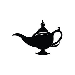 aladdin lamp silhouette vector illustration.eps