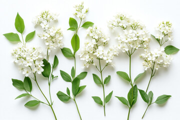 White flowers on a white background, elegant and serene, exuding purity and simplicity.