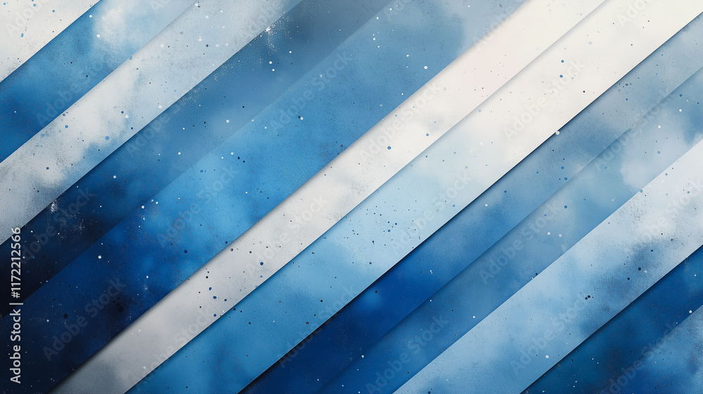 Poster abstract blue and white diagonal stripes: a captivating abstract pattern featuring a dynamic interpl