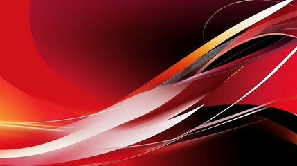 Abstract Red and White Swirling Lines Design