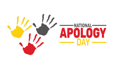 February is National Apology Day or sorry day  background template. Perfect for banners, cards, posters,social media .
 Vector design with text inscription and classic color for a professional look
