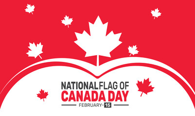 february is national flag of canada day background template. Perfect for banners, cards, posters, social media.
Vector design with text inscription and classic color for a professional look
