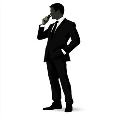 Fototapeta premium Businessman Silhouette in Formal Wear