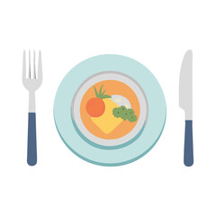 plate with vegetables