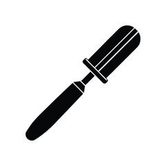 chisel icon only black color and white background.eps