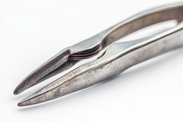 Fototapeta premium Close-Up of Classic Stainless Steel Tweezers
