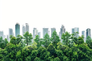 Fototapeta premium Serene urban forest offering tranquil green ambiance