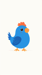 Obraz premium Illustration of a blue rooster in a painted style