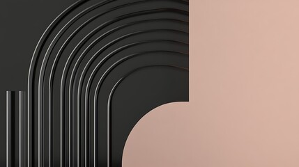 Abstract Black and Pink Geometric Design