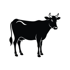 cow silhouette isolated on white background.eps