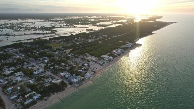 Aerial view of Chuburna port, Yucatan