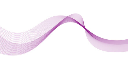 Wave lines purple waves smooth flowing dynamic isolated on white background. Technology, digital, communication, science, music concept vector background illustration