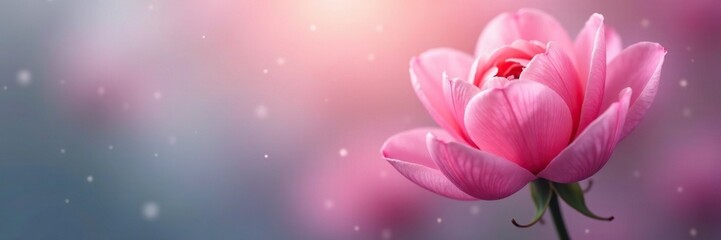 Fototapeta premium Soft petals unfolding on a subtle gradient background, bloom, background