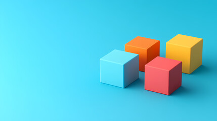 Obraz premium Geometric cube composition on a blue background