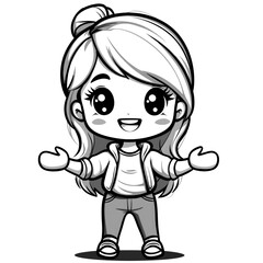 Obraz premium Smiling Girl Illustration