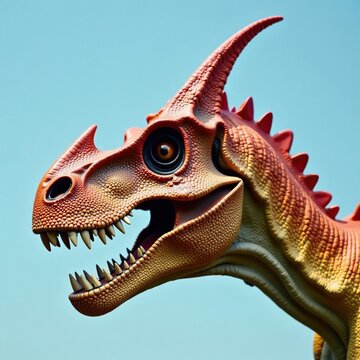 Upper part of Parasaurolophus skull with crests, herbivore, parasaur