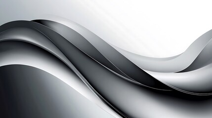 Fototapeta premium Abstract grayscale flowing wave design background
