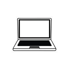 laptop icon vector with white background.eps