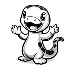 Fototapeta premium Happy Cartoon Lizard Illustration
