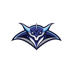 manta ray head mascot logo.eps