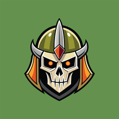 medieval helmet whit a skull.eps