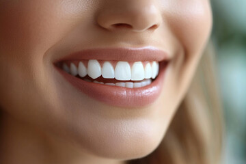 Obraz premium Woman smiling with white teeth, holding a bouquet of vibrant flowers while standing in a lush garden.