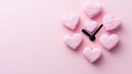 Obraz premium Delight in a heart-shaped arrangement of fluffy pink marshmallows, perfect for sharing love and sweetness on Valentine's Day.
