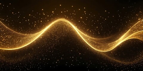Golden glitter wave of comet trace. Blurry Glowing Gold Particles,space and astronomy, colored background, abstract backgrounds, orange color, yellow,231