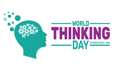 World Thinking Day. Thinking concept  background template. Perfect for banners, cards, posters, social media .Vector design with text inscription and classic color for a professional look
