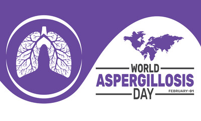 February is World Aspergillosis Day  background template. Perfect for banners, cards, posters, and social media .Vector design with text inscription and classic color for a professional look