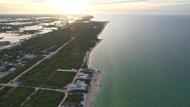 Aerial view of Chuburna port, Yucatan