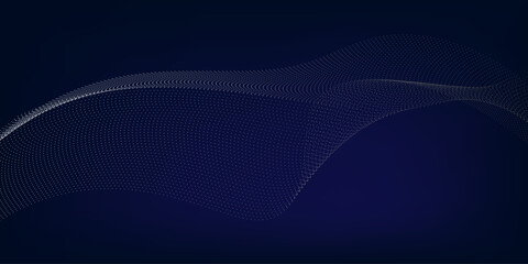 Abstract flowing wave lines particles background. Design elements for technology, science, and modern concept