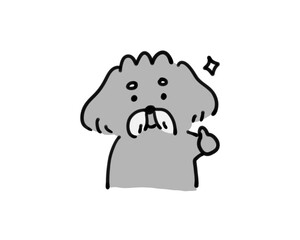 グッドサインの犬