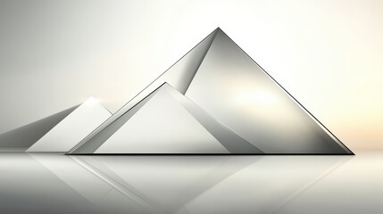 Shattered Geometric Pyramid in Metallic Style