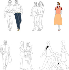 Vector sketch of silhouette design of worker in casual formal wear.eps