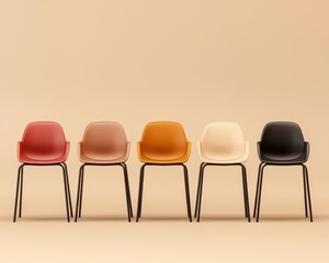 Obraz premium home decor minimalism. Stackable chairs with a minimalist aesthetic, designed for easy storage and multifunctional use in tight spaces