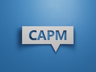 Word capm on Speech Bubble with copy space.Minimalist Abstract Design With White Cut Out Paper.3D rendering on blue background.