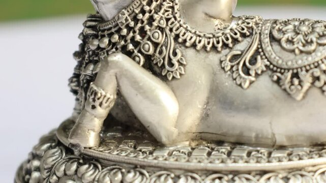 Nandi Maharaj, the sacred bull of Lord Shiva in Hindu mythology. 925 Silver Indian Deity Idol High Detail Finish for Pooja and Home Decor. Hindu Religions. He is also the guardian deity of Kailash
