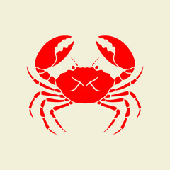 red crab symbol vector illustration isolated on color background. can use for seafood restaurant, culinary, farm label