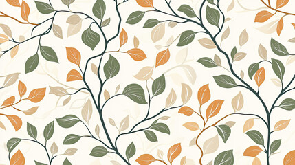 Elegant Leaf Pattern with Soft Colors on a Light Background