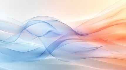 Obraz premium Soft Waves in Blue and Orange Tones Creating Abstract Background