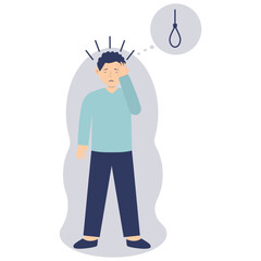 Frustrated Person Illustration in Flat Cartoon Design. Isolated Vector Character