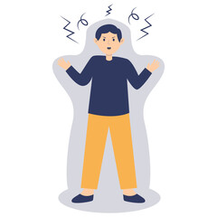 Frustrated Person Illustration in Flat Cartoon Design. Isolated Vector Character