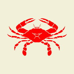 red crab symbol vector illustration isolated on color background. can use for seafood restaurant, culinary, farm label