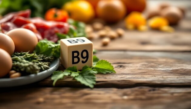 A variety of nutritious foods showcasing vitamin B9, an essential nutrient significant for overall health and well-being
