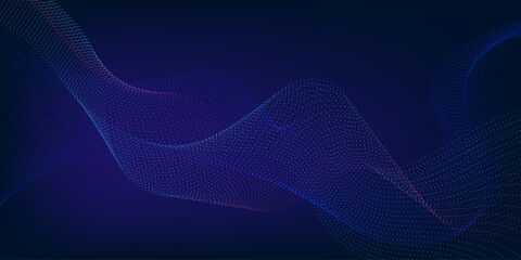 Abstract flowing wave lines particles background. Design elements for technology, science, and modern concept
