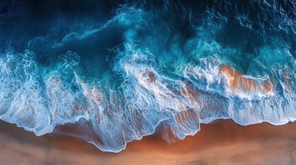 The ocean is calm and peaceful, with gentle waves lapping at the shore