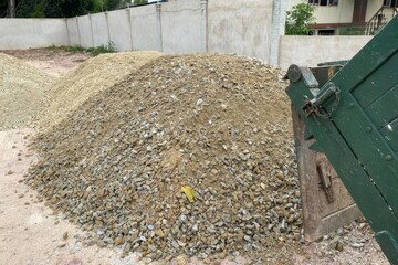 Pile of Gravel and Stone in Construction Site