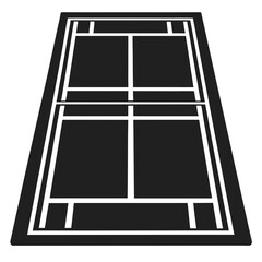 Tennis court silhouette vector illustration