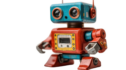 Fototapeta premium toy robot isolated on white background